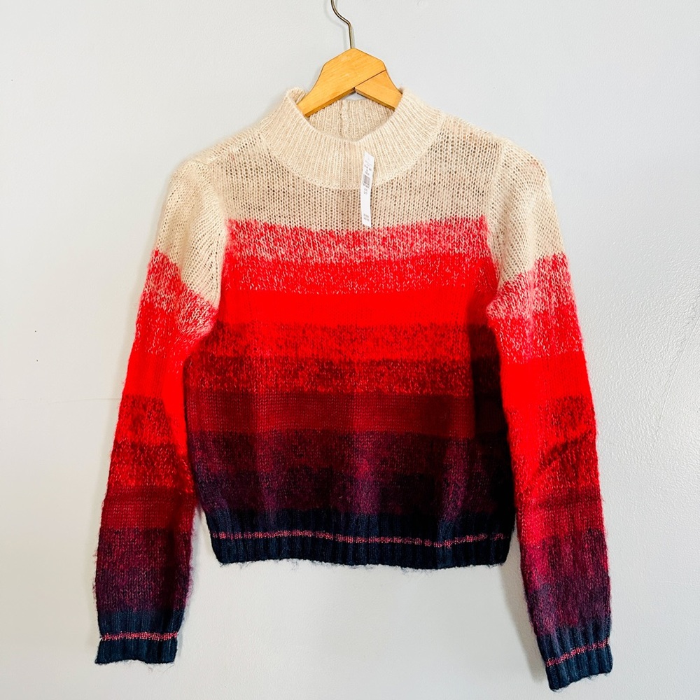 New AE Ombré Stripe Mock Neck Sweater